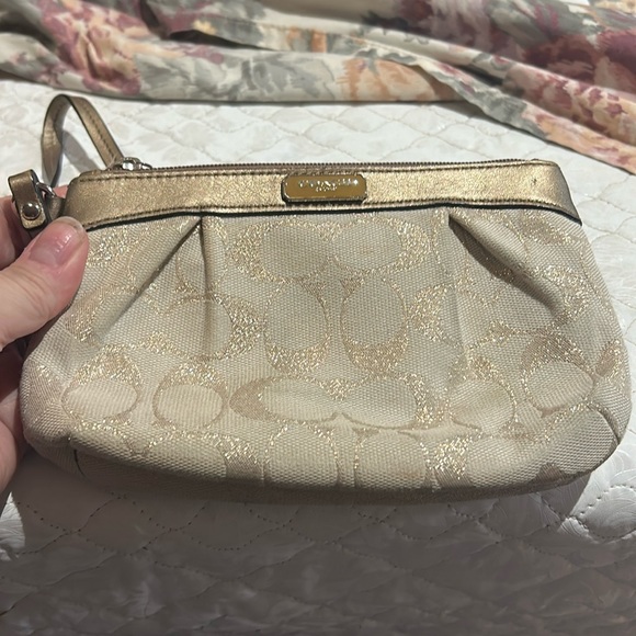Coach Logo Small Metallic Wristlet 6"×4" - Picture 1 of 5